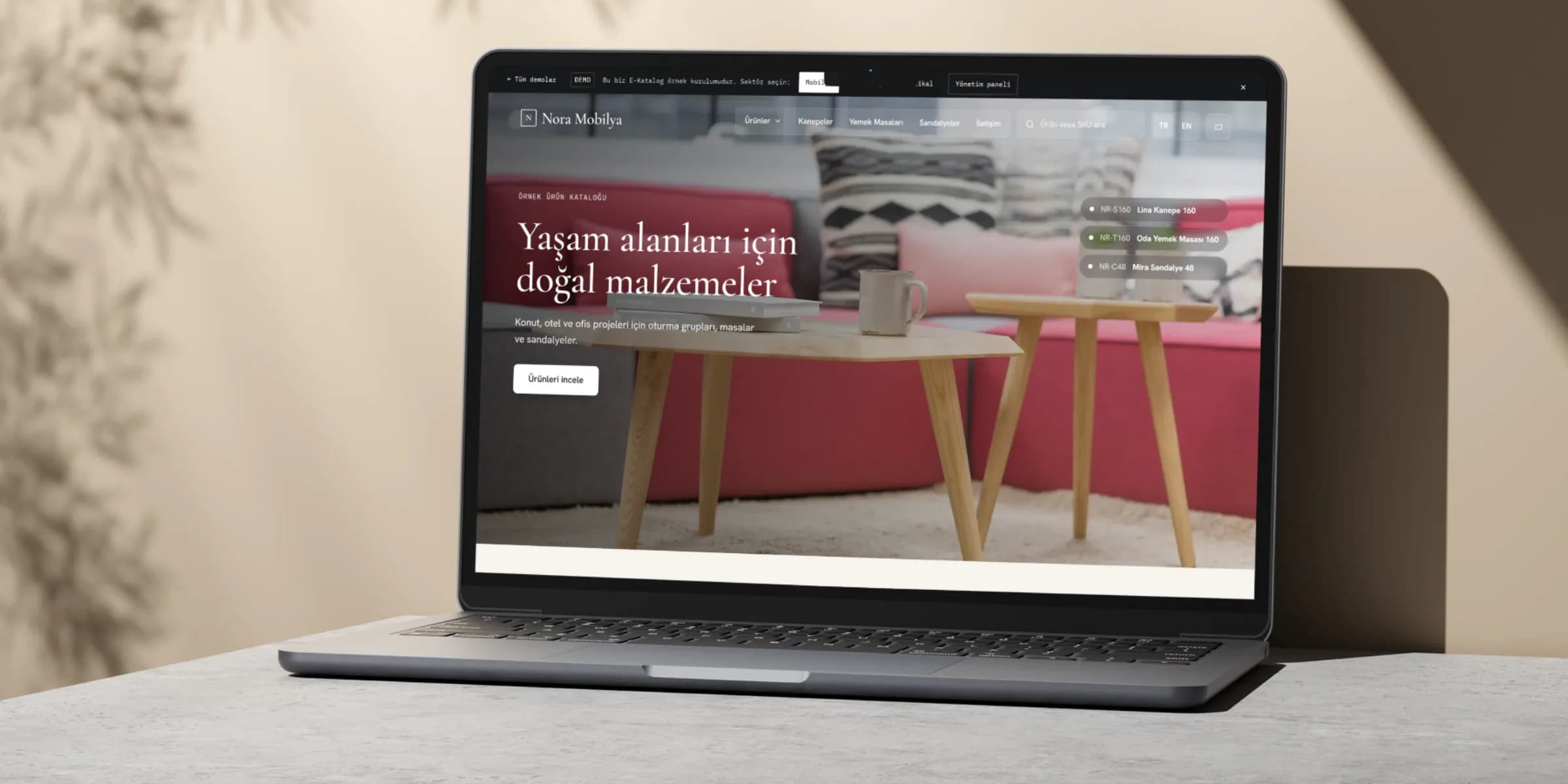 Nora Mobilya E-Katalog demo görseli